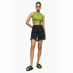 All Saints AllSaints Green Rina Cropped Tank -AllSaints shop unnamed file 5226