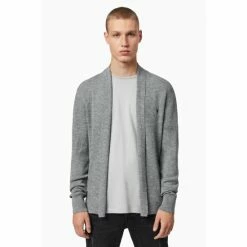 All Saints Grey Mode Merino Open Cardigan