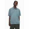 All Saints AllSaints Blue Lex Short Sleeve Polo Shirt