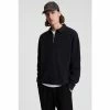 All Saints AllSaints Navy Blue Rafe Half Zip Polo Shirt