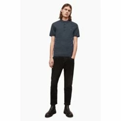 All Saints AllSaints Grey Mode Merino Polo Shirt -AllSaints shop unnamed file 5310
