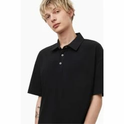 All Saints AllSaints Lex Black Polo Shirt -AllSaints shop unnamed file 5326