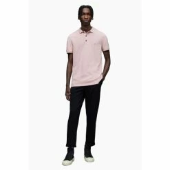 All Saints AllSaints Pink Reform Short Sleeve Polo Shirt -AllSaints shop unnamed file 5332