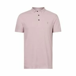 All Saints AllSaints Pink Reform Short Sleeve Polo Shirt -AllSaints shop unnamed file 5334