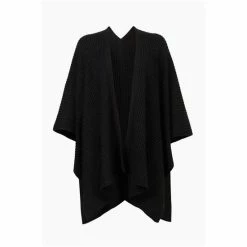 All Saints AllSaints Robyn Rib Ruana Black Scarf -AllSaints shop unnamed file 5356