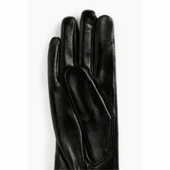 All Saints AllSaints Cleo Black Leather Gloves -AllSaints shop unnamed file 5378