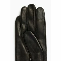All Saints AllSaints Rivet Black Leather Gloves -AllSaints shop unnamed file 5383