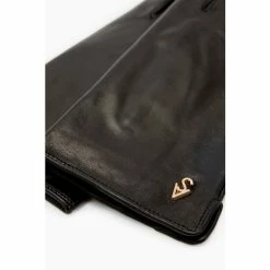 All Saints AllSaints Rivet Black Leather Gloves -AllSaints shop unnamed file 5384