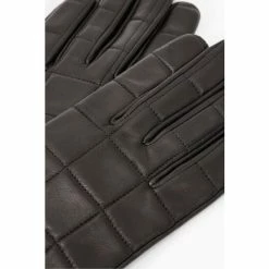 All Saints AllSaints Andra Black Leather Gloves -AllSaints shop unnamed file 5389