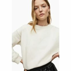 All Saints AllSaints Pippa Pearl White Sweatshirt -AllSaints shop unnamed file 5408