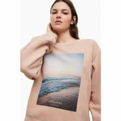 All Saints AllSaints Pink Solis Demi Sweatshirt -AllSaints shop unnamed file 5412