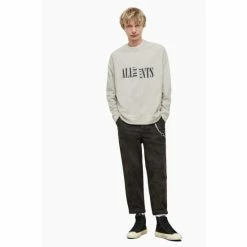 All Saints AllSaints Nico Crew Neck Grey Sweatshirt -AllSaints shop unnamed file 5432