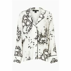All Saints AllSaints Safi Orsino White Pyjama Shirt -AllSaints shop unnamed file 5600