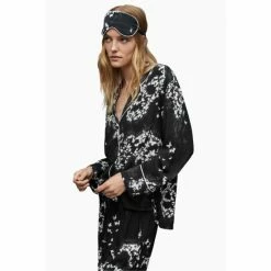 All Saints AllSaints Safi Orsino Black Pyjama Shirt -AllSaints shop unnamed file 5602