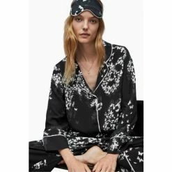 All Saints AllSaints Safi Orsino Black Pyjama Shirt -AllSaints shop unnamed file 5604