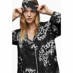 All Saints AllSaints Safi Orsino Black Pyjama Shirt -AllSaints shop unnamed file 5605