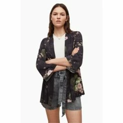 All Saints AllSaints Carina Asago Black Kimono