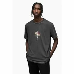 All Saints AllSaints Oshiba Short Sleeve Crew Black T-Shirt