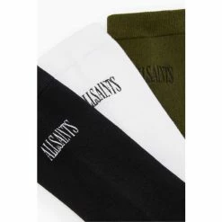 All Saints AllSaints Green State Socks Three Pack -AllSaints shop unnamed file 5757