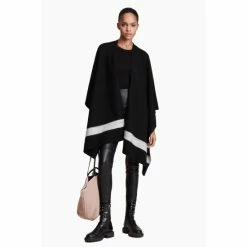 All Saints AllSaints Black Pru Shawl -AllSaints shop unnamed file 5849