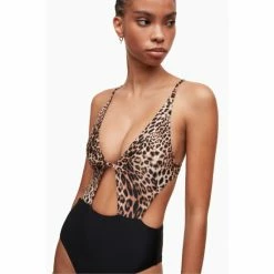 All Saints AllSaints Brown Petra Kiku Swimsuit -AllSaints shop unnamed file 5860