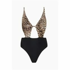 All Saints AllSaints Brown Petra Kiku Swimsuit -AllSaints shop unnamed file 5865