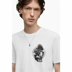 All Saints AllSaints Quill Short Sleeve Crew White T-Shirt -AllSaints shop unnamed file 593