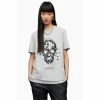 All Saints AllSaints Grey Omnia Skull Boyfriend T-Shirt