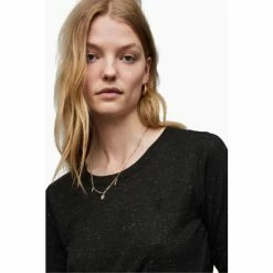 All Saints AllSaints Esme Shimmer Black Long Sleeve T-Shirt 4 All Saints AllSaints Esme Shimmer Black Long Sleeve T-Shirt -AllSaints shop unnamed file 646