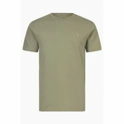 All Saints AllSaints Green Brace Contrast Short Sleeve Crew T-Shirt -AllSaints shop unnamed file 660
