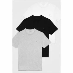 All Saints AllSaints White/Black/Grey Tonic T-Shirt Three Pack -AllSaints shop unnamed file 667