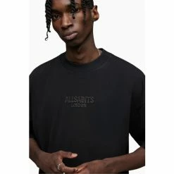 All Saints AllSaints Bones Short Sleeve Crew Black T-Shirt -AllSaints shop unnamed file 706