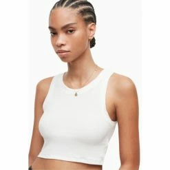 All Saints AllSaints White Rina Cropped Tank -AllSaints shop unnamed file 813