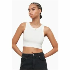 All Saints AllSaints White Rina Cropped Tank -AllSaints shop unnamed file 816