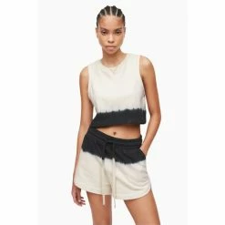 All Saints AllSaints Lila White Ombre Crop Sweatshirt