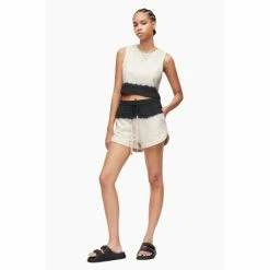 All Saints AllSaints Lila White Ombre Crop Sweatshirt -AllSaints shop unnamed file 819