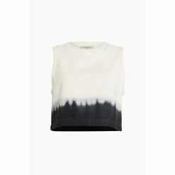 All Saints AllSaints Lila White Ombre Crop Sweatshirt -AllSaints shop unnamed file 821