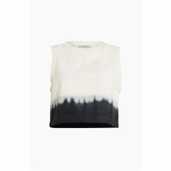 All Saints AllSaints Lila White Ombre Crop Sweatshirt -AllSaints shop unnamed file 822