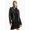 All Saints AllSaints Black Cargo Leather Biker Jacket