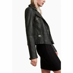 All Saints AllSaints Black Cargo Leather Biker Jacket -AllSaints shop unnamed file 843