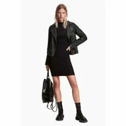 All Saints AllSaints Black Cargo Leather Biker Jacket -AllSaints shop unnamed file 844