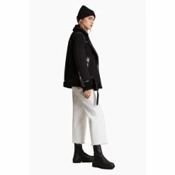 All Saints AllSaints Rei Black Shearling Jacket -AllSaints shop unnamed file 885