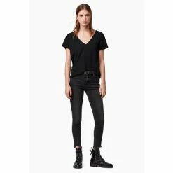 All Saints AllSaints Emelyn Black Tonic T-Shirt -AllSaints shop unnamed file 90
