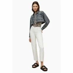 All Saints AllSaints Black Cropped Denim Jacket -AllSaints shop unnamed file 903