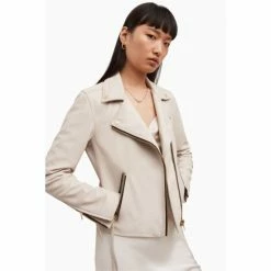 All Saints AllSaints White Dalby Biker Jacket -AllSaints shop unnamed file 916