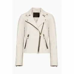 All Saints AllSaints White Dalby Biker Jacket -AllSaints shop unnamed file 918