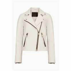 All Saints AllSaints White Dalby Biker Jacket -AllSaints shop unnamed file 919