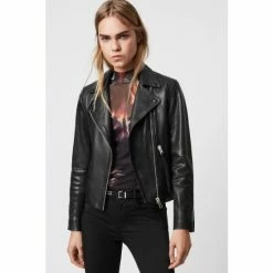 All Saints AllSaints Dalby Black Biker Jacket