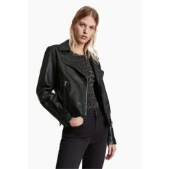 All Saints AllSaints Dalby Black Biker Jacket -AllSaints shop unnamed file 928