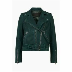 All Saints AllSaints Green Suede Balfern Jacket -AllSaints shop unnamed file 962